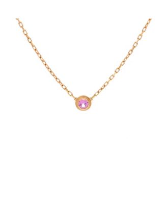  Small Cartier D'Amour Pendant Necklace 18K Rose Gold with Pink Sapphire, 14.75 - 16"