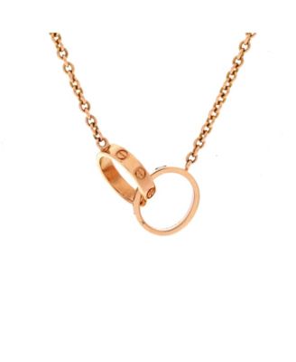  Love Interlocking Necklace 18K Rose Gold, 17.25"
