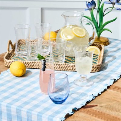 Gingham Ruffle Table Runner, 18" x 90"