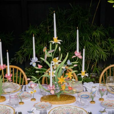Meadow Walk 25" Bouquet Centerpiece Candelabra - Multi