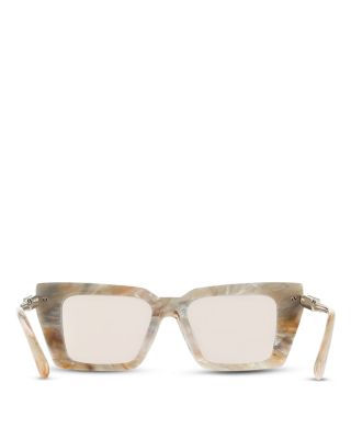 Faceted Prisma Rectangular Sunglasses, 52mm
