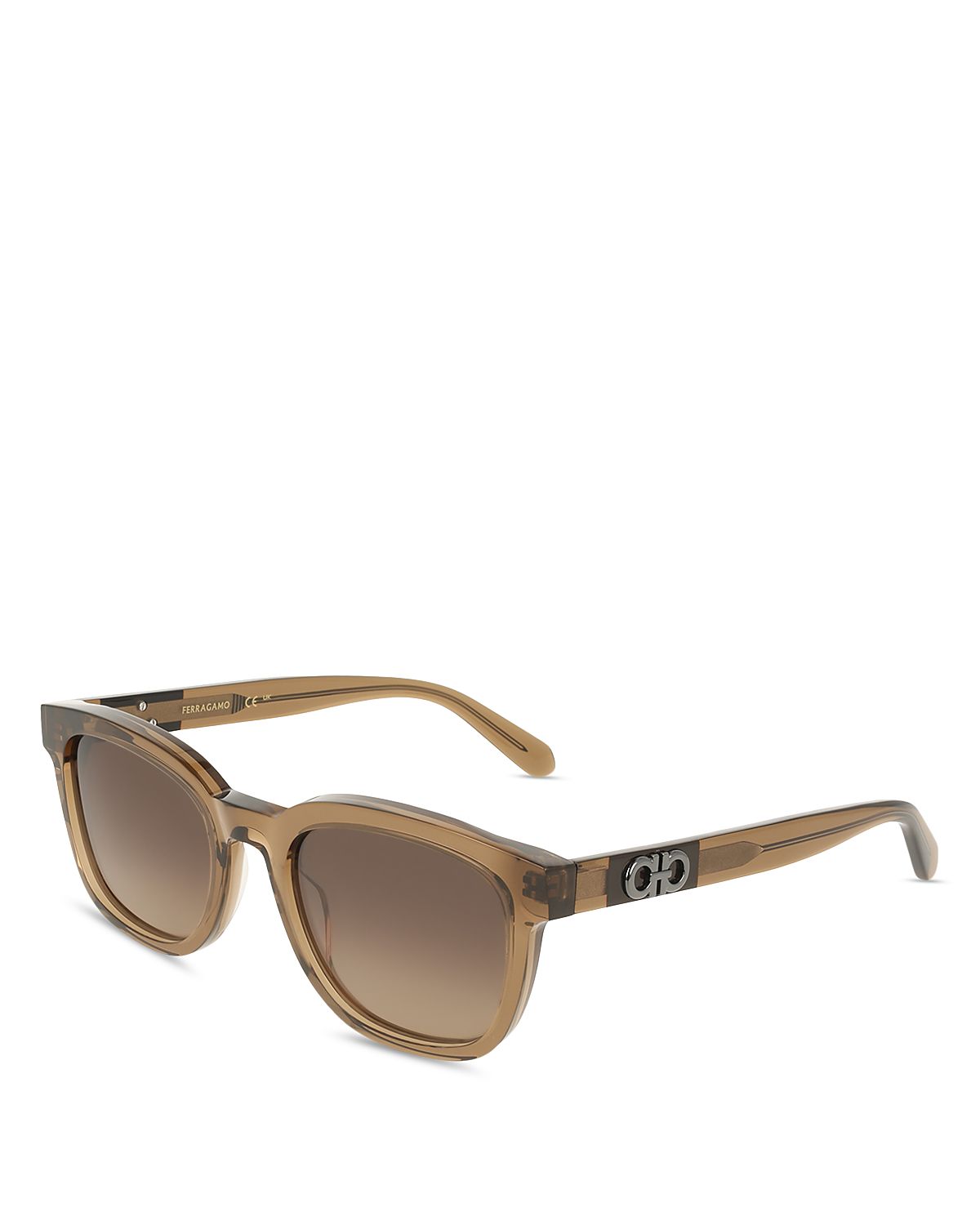 Ferragamo Color Block Temple Rectangular Sunglasses, 54mm