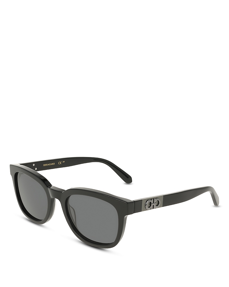 Ferragamo Color Block Temple Rectangular Sunglasses, 54mm