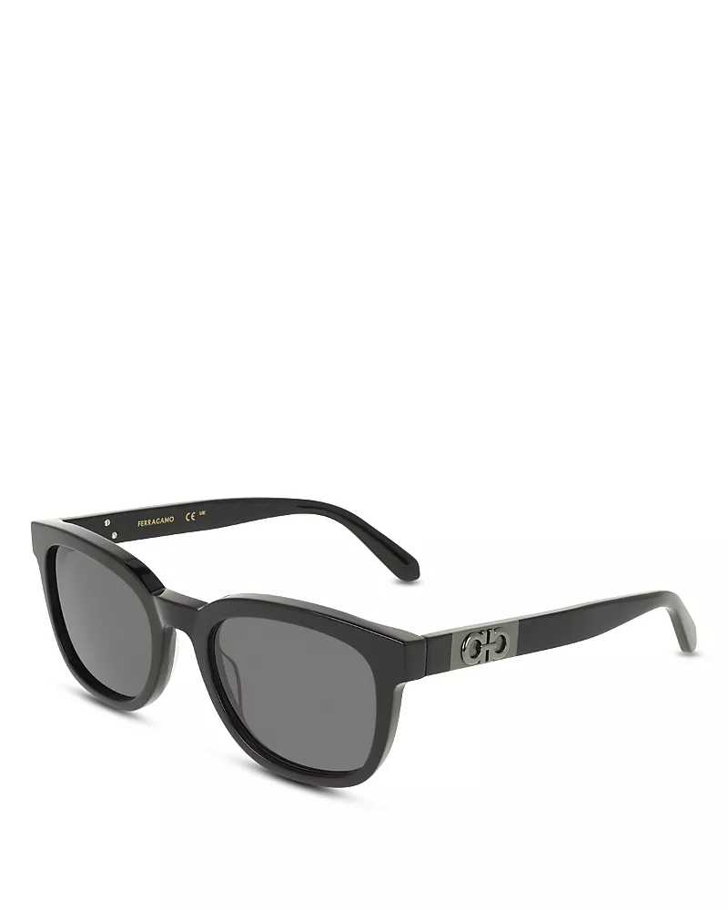 Ferragamo Color Block Temple Rectangular Sunglasses, 54mm