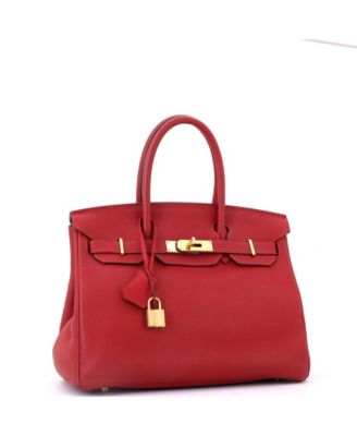 Birkin 30 Handbag Red Togo with Gold Hardware