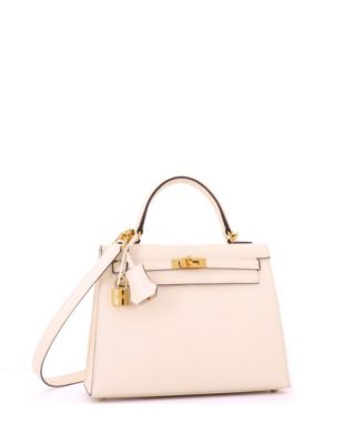 Kelly 25 Handbag Light Epsom with Gold Hardware