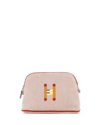 Mini Bolide Crazy H Travel Pouch Embroidered Canvas