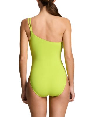 Double Strap One Shoulder One Piece Swimsuit