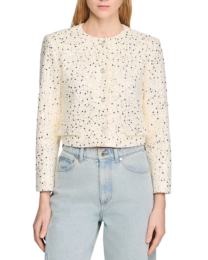 Sandro Geometric Sequin Jacket