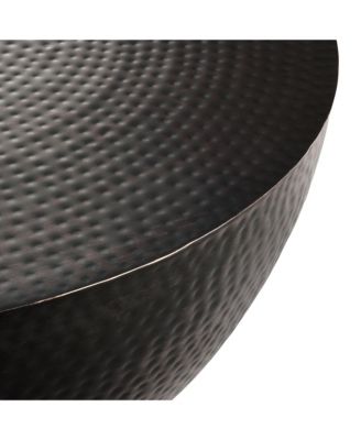  Mella 32 Inch Metal Hammered Coffee Table