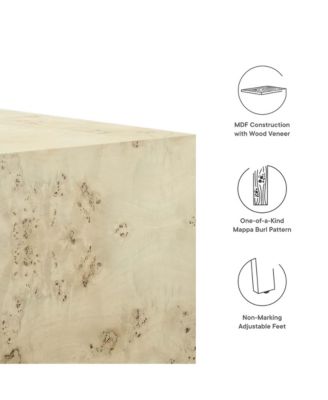  Cosmos 36" Square Burl Wood Coffee Table