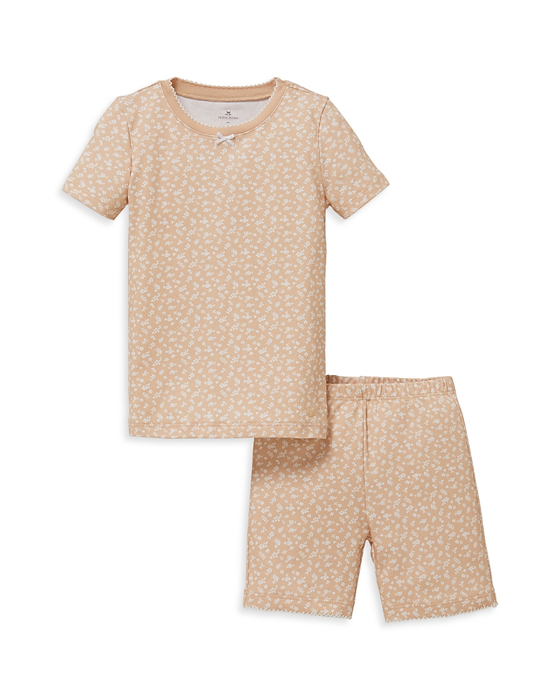 Petite Plume Girls' Ditsy Waltz Printed Snug Fit Short Pajama Set - Little Kid, Big Kid