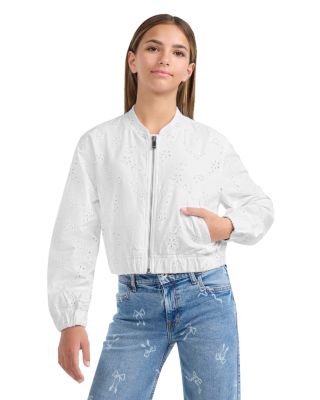 Girls' Eyelet Bomber Jacket - Big Kid