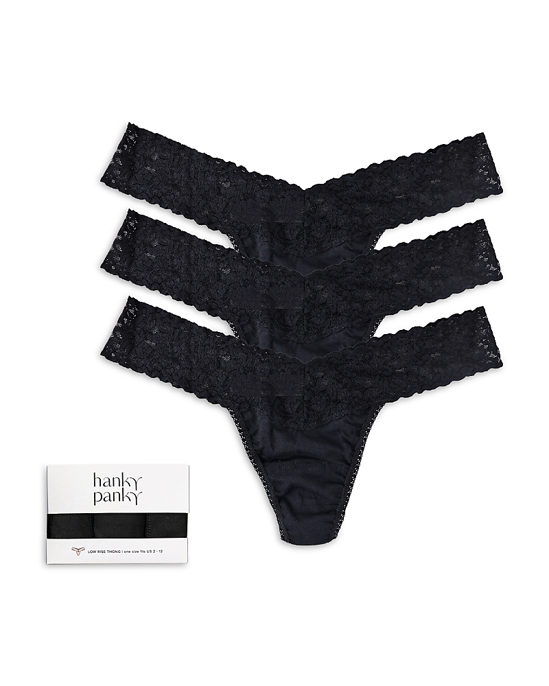 Hanky Panky SupimaCotton Low-Rise Thongs, Set of 3