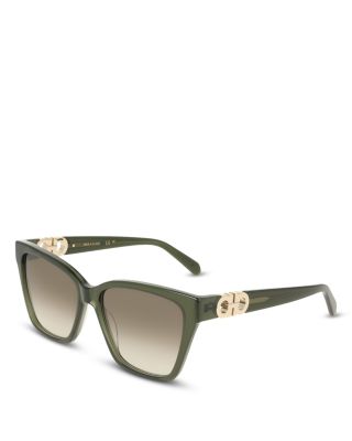 Gancini Hinge Angular Square Sunglasses, 57mm