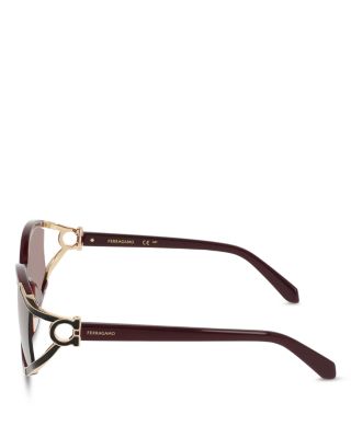 Oval Gancini Cutout Sunglasses, 56mm