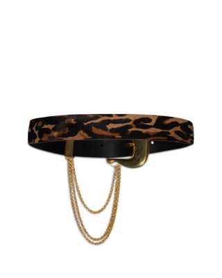 Leopard Print Leather Belt