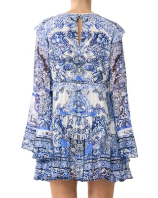 Silk Tiered Swing Mini Dress