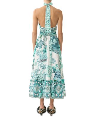 Balearic Beb&eacute; Linen Ruffle Neck Halter Dress