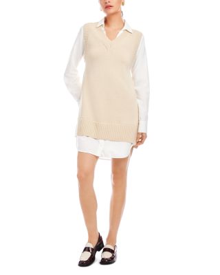 Elora Mixed Media Vest Dress