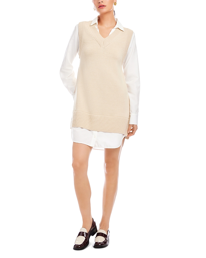 Fifteen Twenty Elora Mixed Media Vest Dress