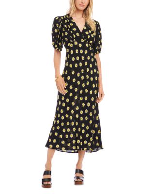 Puffed Sleeve Bias Cut Dress