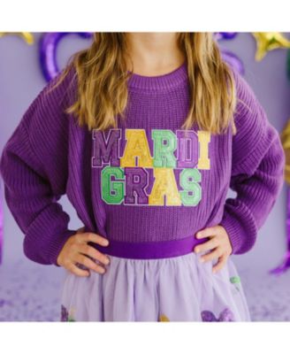 Girls' Mardi Gras Knit Sweater - Big Kid