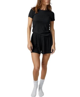 Soft Modal Rib Tee Short Set