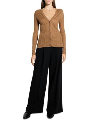 Linen Blend Ribbed Cardigan