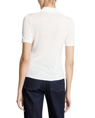 Merino Wool Short Sleeve Polo Sweater