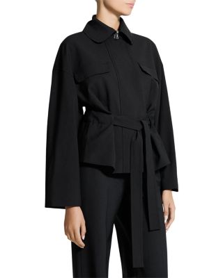 Wool Blend Cinched Flight Jacket