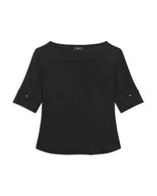 Short Sleeve Boatneck Top