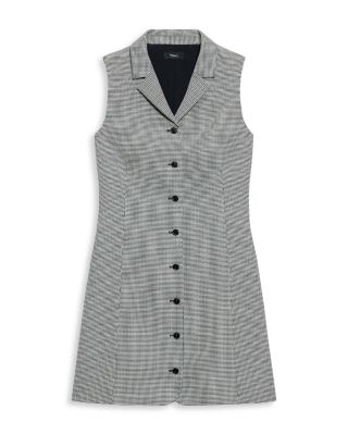 Sleeveless Tailored Button Dress