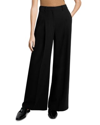 Wide Leg Pleated Trousers