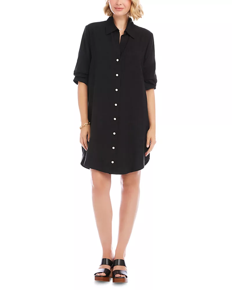 Karen Kane Ruched Sleeve Shirtdress
