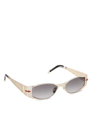 Oval Metal Sunglasses, 55mm