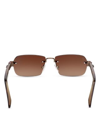 Rectangular Metal Sunglasses, 56mm