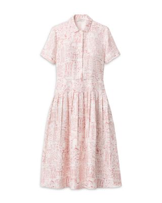 Pleated Silk Shirtdress