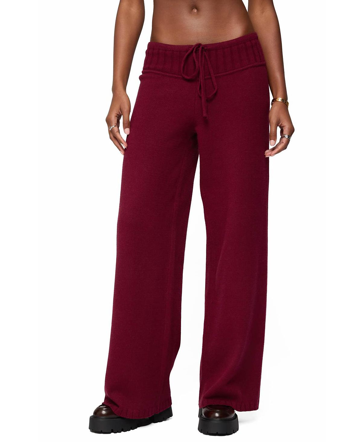 Edikted Russell Straight Leg Knit Pants