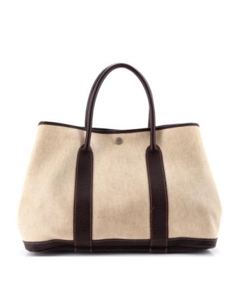 36 Garden Party Tote Toile and Leather