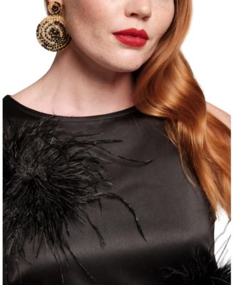 Francesca Maxi Dress Feather Pouf