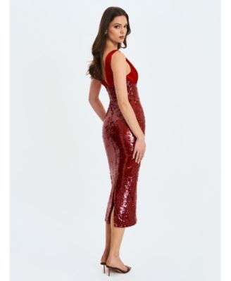  Shanelle Sequin Plunging Midi Dress