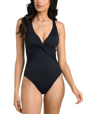 Island Goddess Plunge One Piece Swimsuit