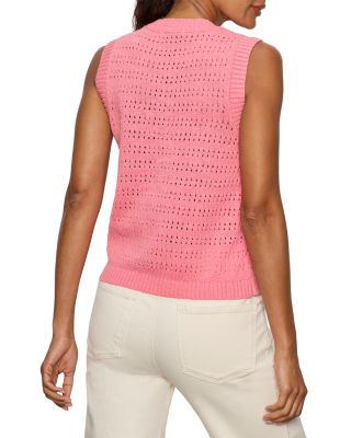 Sleeveless Openwork Cardigan