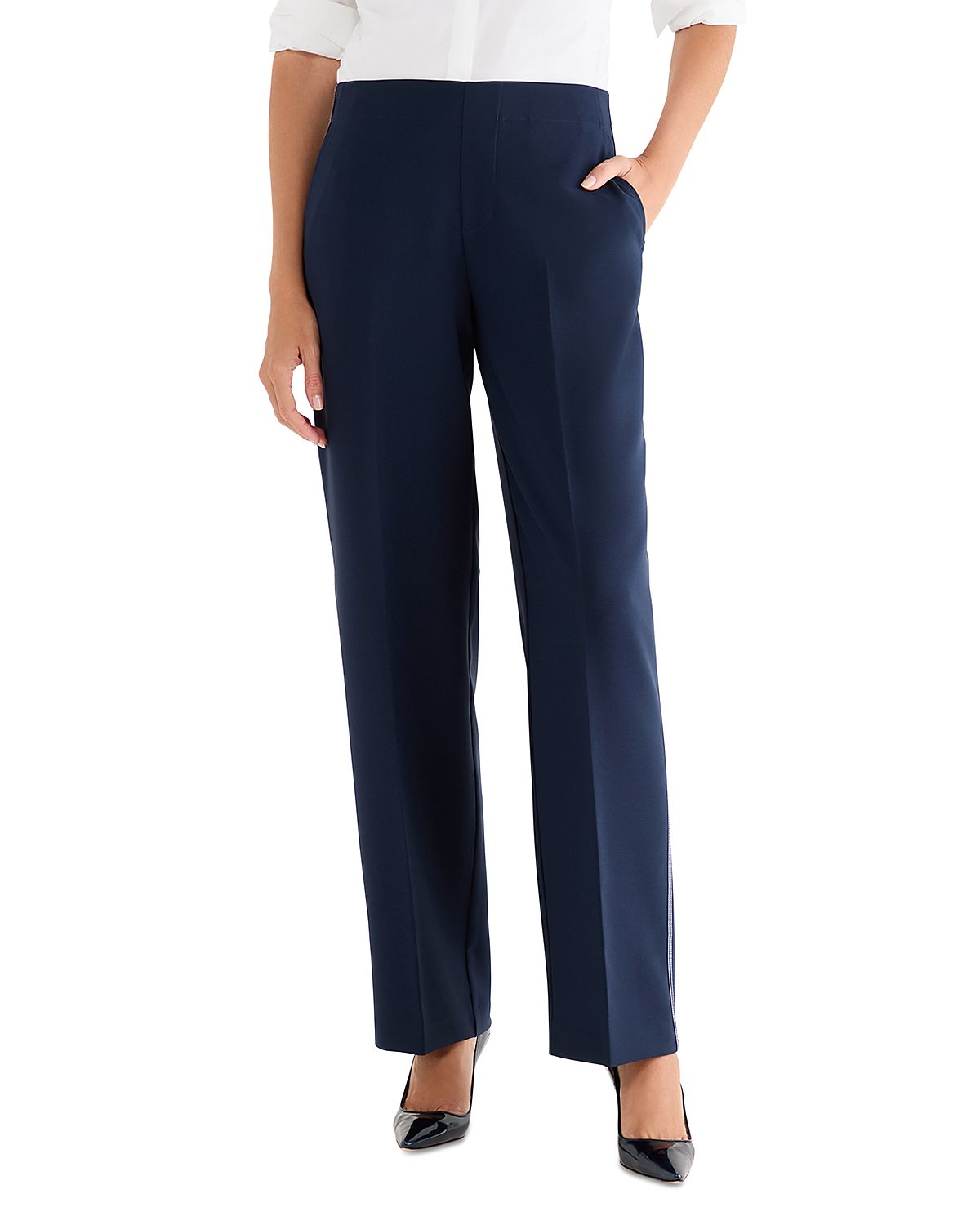 Nic+Zoe Lenox Wide Leg Accent Stitch Pants
