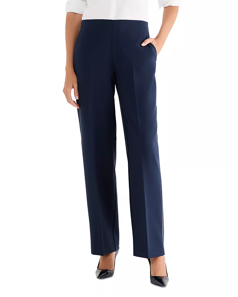 Nic+Zoe Lenox Wide Leg Accent Stitch Pants