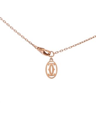  Large Cartier D'Amour Pendant Necklace 18K Rose Gold with Diamond 16"