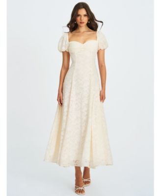  Pandora Bubble Sleeve Backless Maxi Dress