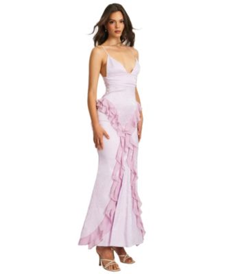  Paolina Jacquard Ruffle Mermaid Maxi Dress