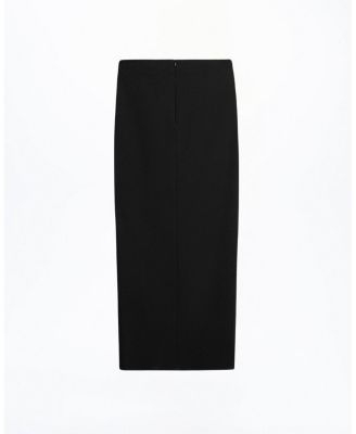 Ring-Buckle Asymmetric Wrap Maxi Skirt